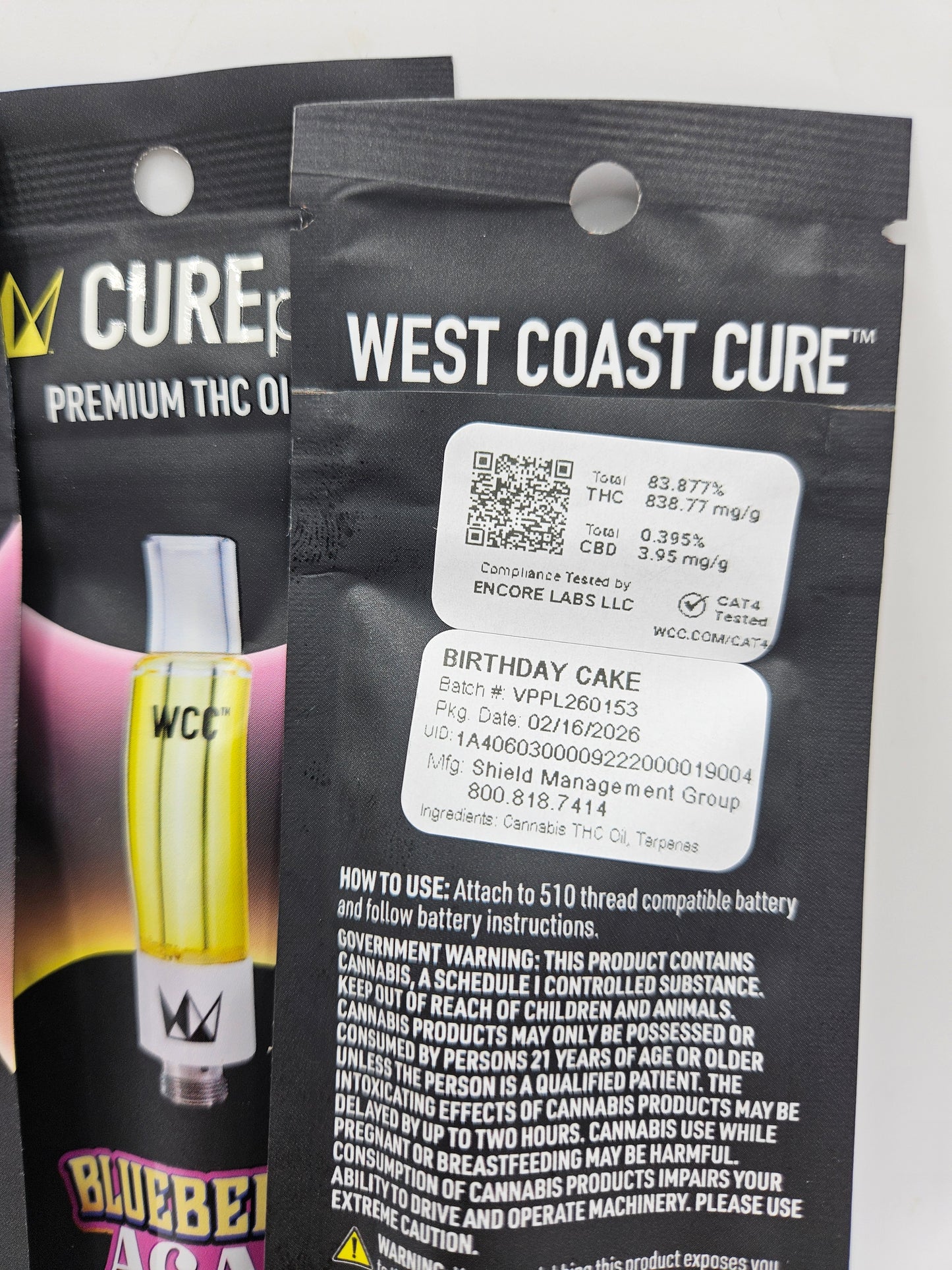 West Coast Cure Glass Curepen - 1g Thread-On Cartridge